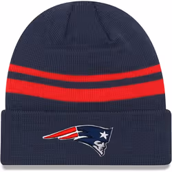 New Era Unisex-Adult NFL Official Sport Knit Classic Striped Knit Beanie Cold Weather Hat New England Patriots