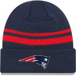 New Era Unisex-Adult NFL Official Sport Knit Classic Striped Knit Beanie Cold Weather Hat New England Patriots