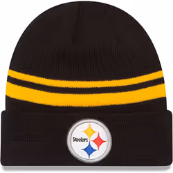 New Era Unisex-Adult NFL Official Sport Knit Classic Striped Knit Beanie Cold Weather Hat (Pittsburgh Steelers)