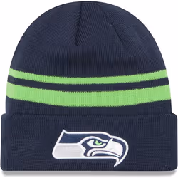 New Era Unisex-Adult NFL Official Sport Knit Classic Striped Knit Beanie Cold Weather Hat Seattle Seahawks