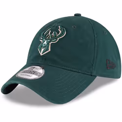 New Era NBA Core Classic 9TWENTY Adjustable Hat Cap One Size Fits All (Milwaukee Bucks Green)