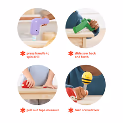 Skip Hop 4-Piece Toy Tool Set for Toddlers Ages 2+  Zoo Crew Tool Set Toy