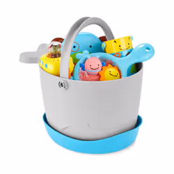 Skip Hop Baby Bath Toy Filled Bucket  Bath Toy  Bucket Gift Set  Grey
