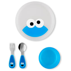 Skip Hop x Sesame Street Toddler Feeding 4-Piece Mealtime Set  Cookie Monster