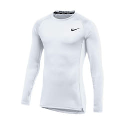 Nike Mens Pro Fitted Long Sleeve Training Tee (XL  White)  X-Large
