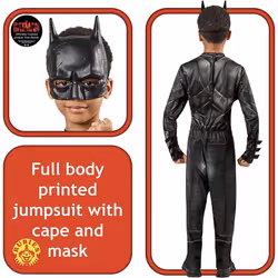 Rubies Official DC The Batman, Batman Classic Child Costume, Kids Superhero Fancy Dress