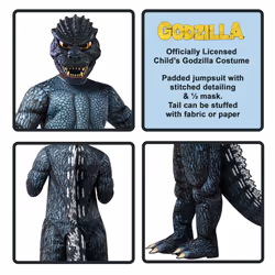 Rubie's Child's Godzilla Classic Godzilla Costume  Black/Blue  Large