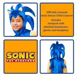 Rubies Child's Sonic Deluxe Costume for Themed Parties and Halloween  As Shown  Large