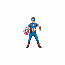 301736XXS Captain America Deluxe Kids Fancy Dress, Boys, Multicolour, 3-4 Years