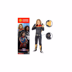 74-301665S_0195884057537 Captain Marvel Girls Costume Kids Fancy Dress, Multi, 7-8 Years