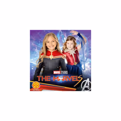 74-301665S_0195884057537 Captain Marvel Girls Costume Kids Fancy Dress, Multi, 7-8 Years