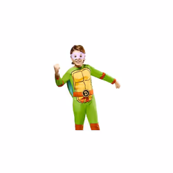 Rubies Teenage Mutant Ninja Turtles TMNT Costume Jumpsuit with Shell Cape and Eye Mask Made with Recycled Materials for Kids Boys Small for Themed Par