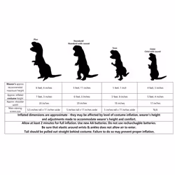 Rubies Fun Inflatable Jurassic World T-Rex Dinosaur Costume for Kids for Themed Parties and Halloween  Standard Size