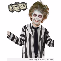 Rubies Beetlejuice Black and White Striped Suit Costume for Kids for Themed Parties and Halloween  Medium