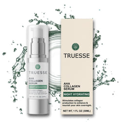 TRUESSE AHA Collagen Serum - Serum for Face - Collagen Peptide - Nighttime Moisturizer - Anti-Aging Serum - Overnight Facial Serum  1 fl oz