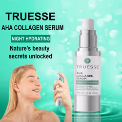 TRUESSE AHA Collagen Serum - Serum for Face - Collagen Peptide - Nighttime Moisturizer - Anti-Aging Serum - Overnight Facial Serum  1 fl oz
