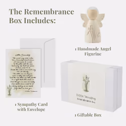 r?pandre la joie Little Snowdrop Remembrance Box - Miscarriage Gifts for Mothers - Card and Memorial Angel Figurine for Grieving Parents - Sympathy Gi