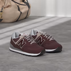 New Balance Women's 574 Core Sneaker  Burgundy/White  6.5
