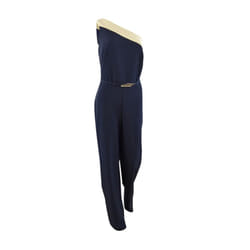 Lauren Ralph Lauren Women's One-Shoulder Crepe Jumpsuit (8  French Nav