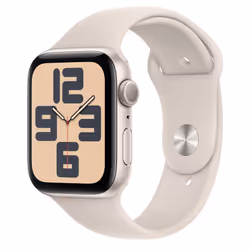 Apple Watch SE GPS 44mm Starlight Aluminium Case with Starlight Sport Band - M/L, OLED, Touchscreen, 32 GB, Wi-Fi, GPS (satel ...