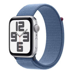 Apple Watch SE GPS 44mm Silver Aluminium Case with Winter Blue Sport Loop