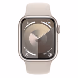 Apple Watch Series 9 GPS + Cellular 41mm Starlight Aluminium Case w/ Starlight Sport Band - S/M - Additional view 2