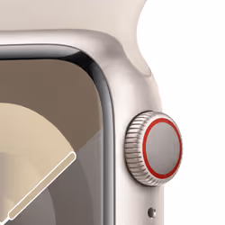Apple Watch Series 9 GPS + Cellular 41mm Starlight Aluminium Case w/ Starlight Sport Band - S/M - Additional view 3