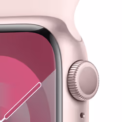 Apple Watch Series 9 GPS 41mm Pink Aluminium Case w/ Light Pink Sport Band - S/M