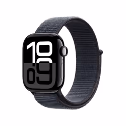 Apple Watch Series 10 GPS 42mm Jet Black Aluminium Case with Ink Sport Loop, OLED, Touchscreen, 64 GB, Wi-Fi, GPS (satellite) ...