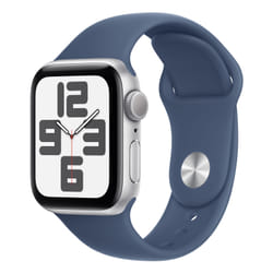 Apple Watch SE GPS 40mm Silver Aluminium Case with Denim Sport Band - S/M