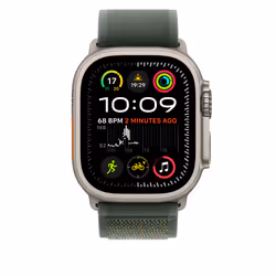 Apple 49mm Green Trail Loop - M/L - Natural Titanium Finish
