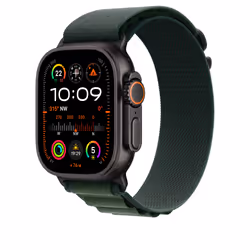 Apple 49mm Dark Green Alpine Loop - Large - Black Titanium Finish