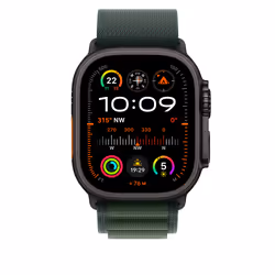 Apple 49mm Dark Green Alpine Loop - Large - Black Titanium Finish