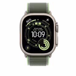 Apple 49mm Green/Neon Trail Loop - M/L - Natural Titanium Finish Band Titanium, Polyester, Spandex, Nylon - Additional view 3