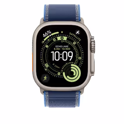Apple 49mm Blue/Bright Blue Trail Loop - S/M - Natural Titanium Finish Band Titanium, Polyester, Spandex, Nylon - Additional view 3