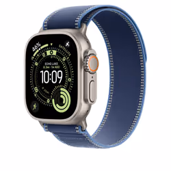 Apple 49mm Blue/Bright Blue Trail Loop - M/L - Natural Titanium Finish Band Titanium, Polyester, Spandex, Nylon - Additional view 2