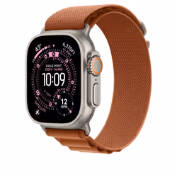 Apple 49mm Terra Cotta Alpine Loop - Medium - Natural Titanium Finish Band Brown Titanium, Polyester, Spandex - Additional view 2