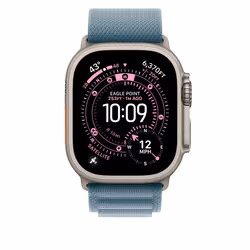 Apple 49mm Light Blue Alpine Loop - Medium - Natural Titanium Finish Band Titanium, Polyester, Spandex - Additional view 3