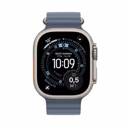Apple Watch Ultra 3 GPS + Cellular 49mm Natural Titanium Case with Anchor Blue Ocean Band - Additional view 2