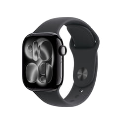 Apple Watch Series 11 GPS + Cellular 42mm Jet Black Aluminium Case with Black Sport Band - S/M