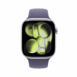 Apple Watch Series 11 GPS 46mm Silver Aluminium Case with Purple Fog Sport Band - S/M - Additional view 2