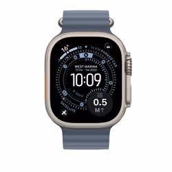 Apple Natural Titanium Finish Band Blue Fluoroelastomer, Titanium - Additional view 3