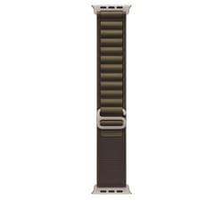 Apple 49mm Dark Olive Alpine Loop - Large - Natural Titanium Finish