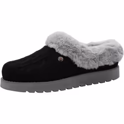 Skechers BOBS from Women's Keepsakes Ice Angel Slipper  Black/Grey  7 W US