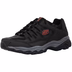 Skechers Men's Afterburn Lace-up Sneaker Black/Grey/Red 9 XW US
