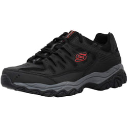 Skechers Men's Afterburn Lace-up Sneaker Black/Grey/Red 9 XW US