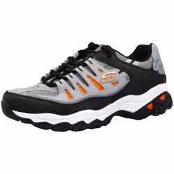 Skechers Men's Afterburn Lace-up Sneaker Grey/Orange 9.5 XW US