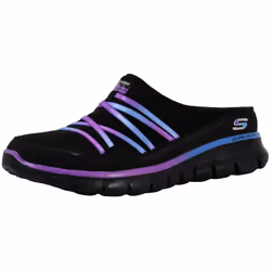 Skechers Women's Air Streamer Slip-On Mule Black/Purple 7.5