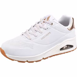 Skechers Women's Uno-Shimmer Away Sneaker, White, 7