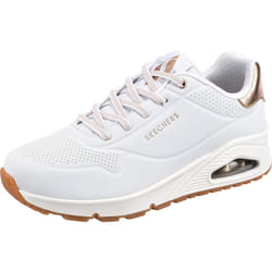 Skechers Women's Uno-Shimmer Away Sneaker, White, 7